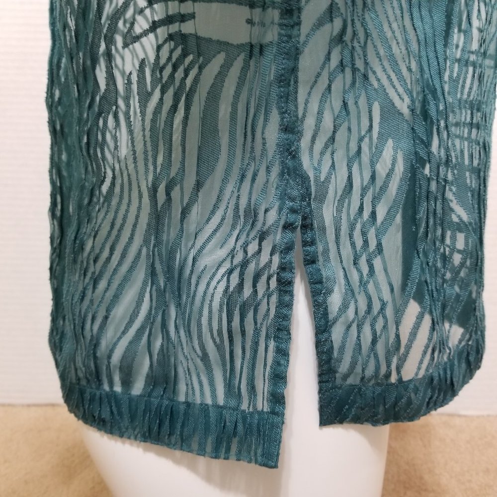 Choices Top Small Button Up Down Sheer Textured B… - image 5